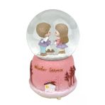 Winter Lovers - Kış Aşıkları Işıklı ve Müzikli Kar Küresi Pembe