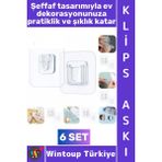 Wintoup #askı Kendinden Yapışkanlı Ev Dekorasyon Mutfak Banyo Resim Saksı Soket Kablo Düzenleyici Estetik Şık Şeffaf Pratik Çok Amaçlı Geçmeli Klips Eşya Sabitleme Askısı Seti - Çok Renkli