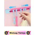 Wintoup #askı Kolay Montaj Küçük Eşya Havlu Eşarp Mutfak Banyo Dolap Içi Düzenleyici 10 Kancalı Raylı Askı - Çok Renkli