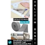 Wintoup #bantseti Mutfak Lavabo Pencere Sızdırmaz Kenar Yalıtım Bandı Çok Şık Beyaz-Gri 3.2 Metre Dörtlü Set - 38 Mm X 3.2 Metre - Çok Renkli - 4'lü