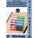 Wintoup #dışkıpoşeti Hijyenik Dayanıklı Sızdırmaz Ekonomik Rulo Evcil 12LI Köpek Dışkı Poşeti Düz Renkli Set - Tek Ebat