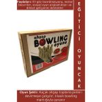 Wintoup Eğitici Oyuncak El Göz Koordinasyonu Beceri Geliştirici Doğal Ahşap Çok Şık Çocuk Bowling Oyunu Seti - 1 Adet