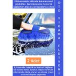 Wintoup Ergonomik Oto Iç Dış Bakım Temizlik Çizilme Önleyen Özel Püskül Premium Araba Yıkama Eldiveni 2 Adet - 1 - Çok Renkli