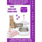 Wintoup Evcil Hayvan Pet Yırtılma Dayanıklı Kötü Koku Önleyen Pudra Kokulu Kedi Kumu Torbası 82X50 cm 7 Adet