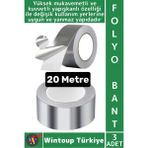 Wintoup #folyobant Su Isıya Dayanıklı Soba Boru Tamir Yama Güçlü Alüminyum Yanmaz Folyo Bant 20 Metre 3 Adet - Gri - 3'lü