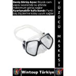 Wintoup #gözlük Konforlu Sızdırmaz Buğu Önleyici Temperli Cam Ayarlanabilir Deniz Dalış Yüzücü Maskesi Siyah - Standart - Çok Renkli