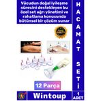 Wintoup #HacamatSeti Klinik Geleneksel Masaj Terapi Ağrı Giderici Pompalı Vakumlu Hacamat Kupa Çekme 12'li