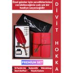 Wintoup #Hediye Sevgili Eş Nişanlı Arkadaş Babalar Anneler Öğretmenler Günü Okul Yıl Sonu Nostaljik Hediyelik Eskitme Deri Defterli Çok Şık Özel Kutulu Mürekkep 5 Farklı Uç Tüylü Kalem Divit Hokka Premium Set