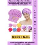 Wintoup Her Baş Ölçüsüne Uyumlu Esnek Yüksek Hızlı Emici Banyo Havuz Duş Mikrofiber Havlu Saç Kurutma Bonesi - Renkli