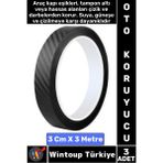 Wintoup Iz Bırakmaz Kapı Eşik Tampon Ev Çizilme Önleyen Koruma Şık Karbon Fiber Bant 3 cm x 3 Metre 3 Adet
