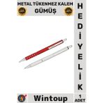 Wintoup #kalem Lüks Ofis Hediyelik Çok Şık Ergonomik Dayanıklı Okul Imza Tasarım Metal Tükenmez Kalem Gümüş - Çok Renkli - Tek Ebat