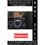 Wintoup Kendinden Yapışkanlı Ev Kapı Girişi Ofis 36 Melodili LED Işıklı Kablosuz Su Geçirmez Siyah Kapı Zili - 1