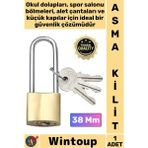 Wintoup #kilit Çelik Gövde Güvenlik Kilidi Dayanıklı Koruma Emniyetli Mekanizma Sarı Uzun Asma Kilit 38 mm