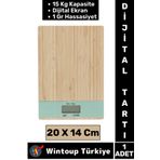 Wintoup Luxery Dayanıklı Max 15 Kg Kapasiteli 1 Gr Hassasiyet Ahşap Hassas Dijital Mutfak Terazisi Tartı