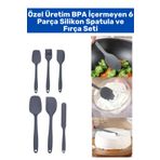 Wintoup Özel Seri Gıda Sınıfı Bpa Içermeyen Mutfak Yemek Hazırlık Pratik 6 Parça Silikon Spatula Fırça Seti