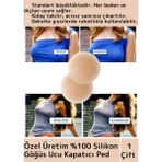 Wintoup Özel Tasarım Kadın Ten Meme Iç Giyim %100 Silikon Göğüs Ucu Kapatan Gizleyen Ped Nipple Pad 7 cm - Standart