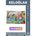 Wintoup Premium Eğlenceli El Göz Koordinasyonu Motor Becerisi 36 Parça Boyamalı Puzzle KELOĞLAN