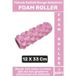 Wintoup Premium Fitness Aerobik Denge Stabilite Kas Esnekliği Geliştirici Kadın Erkek Foam Roller 33 Cm - Pembe