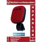 Wintoup Premium Kompakt Kolay Montaj Güçlü Bass USB Şarjlı Bluetoothlu Motorsiklet Bisiklet Hoparlörü - Siyah