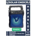 Wintoup Premium Kompakt Yüksek Ses Güçlü Bass Fenerli Kamp Piknik USB/Solar Enerjili Bluetooth Hoparlör