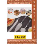 Wintoup Premium Mutfak Pizza Börek Tatlı Düğün Pastası Kesme Sunum Şık Şeffaf Sap Detayı 3 Parça Servis Seti - Çok Renkli - 3'lü SET