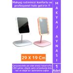 Wintoup Premium Profesyonel Ev Kuaför Kullanım Hediyelik Şık Diktörgen LED Işıklı Makyaj Aynası 29 x 19 cm - Çok Renkli