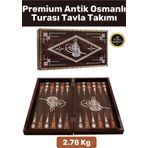 Wintoup Premium Seri Yüksek Kaliteli Çizilmez Yıpranmaz Mıknatıslı Kapama Antik Osmanlı Turası Tavla Takımı