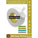 Wintoup Premium Süper Güçlü Yapışkan Iç Mekan Duvar Ahşap Çift Taraflı Köpük Bant 48 mm x 2 Metre 2 Adet