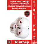 Wintoup #priz Kablosuz Çoklu Golyat Priz Emniyetli Dayanıklı Kompakt Şık Güvenli Ev Üçlü Topraklı Fişli Priz - Çok Renkli