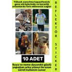 Wintoup #relfektör Kendinden Yapışkanlı Suya Toza Dayanıklı Motosiklet Bisiklet Kask Araç Tamponu Bebek Arabası Çanta Bariyer Petek Dokulu Yüksek Yansıtmalı Altıgen Reflektör Bant Seti 10 Adet - Çok Renkli - 10 X 10 Cm