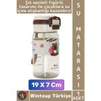 Wintoup #sumatarası Ofis Okul Çocuk Spor Su Içme Alışkanlığı Şık Sevimli Desenli Silikon Kılıflı Su Matarası - Suluk - Tek Kişilik - Çok Renkli