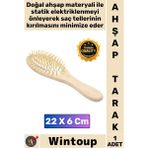 Wintoup #tarak Doğal Dayanıklı Estetik Fonksiyonel Saç Bakım Ergonomik 22X6 cm Kaliteli Ahşap Fırça Tarak
