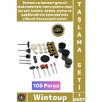 Wintoup #taşlama Gravür Seti Matkap Dramel Makine Kalıpçı Taşlama Zımparalama Polisaj Fırçalama 105 Parça - Tek Ebat - Çok Renkli