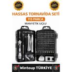 Wintoup #tornavida Elektronik Onarım Laptop Telefon Tamiri 115 Parça Manyetik Uçlu Hassas Tornavida Seti - Çok Renkli