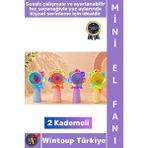 Wintoup #vantilatör Kompakt Hafif Sessiz Çalışma Ev Ofis Seyahat Serinleme Çok Şık Renkli Işıklı Şarjlı 2 Kademeli Mini El Fanı Vantilatör