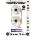 Wintoup #vantilatör Kompakt Sessiz Çalışma Yoğun Üflemeli 3 Kademeli Şarjlı Masa Üstü Çift Fanlı Vantilatör