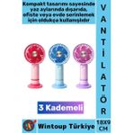 Wintoup #vantilatör Kompakt Sessiz Hafif Kablosuz Taşınabilir USB Şarjlı 3 Kademeli Masa El Fanı Vantilatör