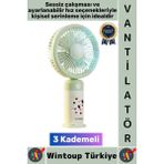 Wintoup #vantilatör Kompakt Sessiz Yoğun Üfleme Stantlı 3 Kademeli Şarjlı Mini El Masa Üstü Fanı Vantilatör