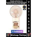 Wintoup #vantilatör Kompakt Sessiz Yoğun Üflemeli 3 Kademeli Şarjlı Şık Figürlü Mini Masa El Fanı Vantilatör