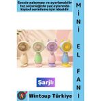 Wintoup #vantilatör Mini Gündelik Çanta Boy Seyahat Tipi Kompakt Taşınabilir Hafif Sessiz Çalışma Ev Ofis Yaz Serinleme Şık Detaylı Şarjlı El Fanı Vantilatör - Çok Renkli