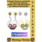 Wintoup #vantilatör Sessiz Çalışma Kablosuz Taşınabilir USB Şarjlı 2 Kademeli Şık El Boyun Fanı Vantilatör
