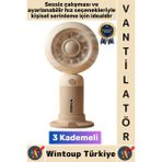 Wintoup #vantilatör Sessiz Yoğun Üflemeli 3 Kademeli Stantlı Ayarlanabilir Şarjlı Mini El Fanı Vantilatör