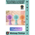 Wintoup #vantilatör Seyahat Tipi Kompakt Taşınabilir Hafif Sessiz Çalışma Ev Ofis Yaz Serinleme Sevimli Şık Renkli 3 Kademeli Şarjlı Işıklı Mini El Fanı Vantilatör