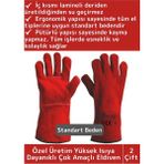 Wintoup Yanmaz Eldiven - Kaynak Yangın Mangal Tamir Su Geçirmez Yüksek Isı Dayanıklı Çok Amaçlı 2 Çift
