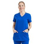 Wio Uniform BASIC DOKTOR, HEMŞİRE FORMASI ÜST– KADIN, ROYAL MAVİ L
