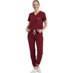 Wio Uniform JOGGER DOKTOR, HEMŞİRE FORMA, ÜST - KADIN, BORDO XL