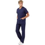 Wio Uniform Koton Serisi Erkek Lacivert Basic Doktor, Hemşire Forma Takım - 2XL