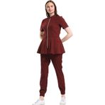 Wio Uniform LİKRALI DİNAMİK AZELIA DOKTOR, HEMŞİRE FORMA TAKIM - KADIN, BORDO M
