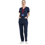 Wio Uniform Likralı Dinamik Basic Doktor, Hemşire Forması – Kadın, Lacivert - 2XL