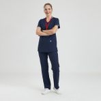 Wio Uniform Likralı Dinamik Basic Doktor, Hemşire Forması – Kadın, Lacivert ÜST